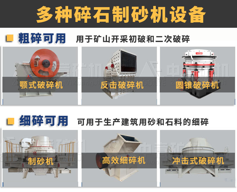 多种破碎制砂机设备